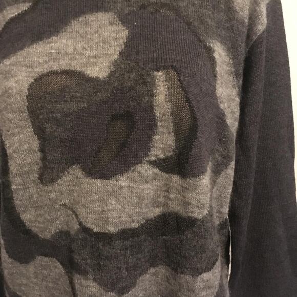 Sensazioni Gray Graphic Print Wool Blend Sweater M - Picture 2 of 8
